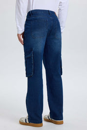 Jeans Hombre Cargo Carpintero Azul