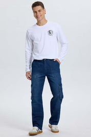 Jeans Hombre Cargo Carpintero Azul
