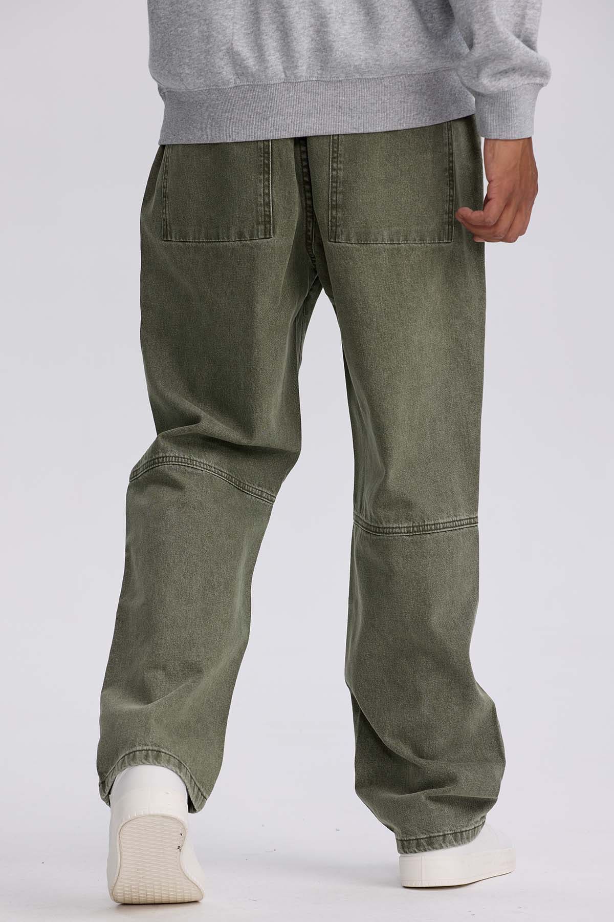 Jeans Hombre Retro Skater Verde Militar Claro