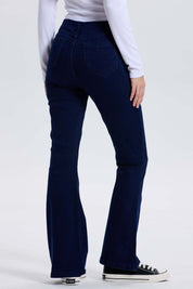 Jeans Mujer Flare Tachas Azul Indigo