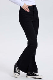 Jeans Mujer Flare Tachas Negro