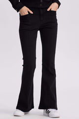 Jeans Flare Linea Mujer Negro