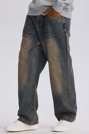 Jeans Hombre Wide Leg Retro Azul Retro