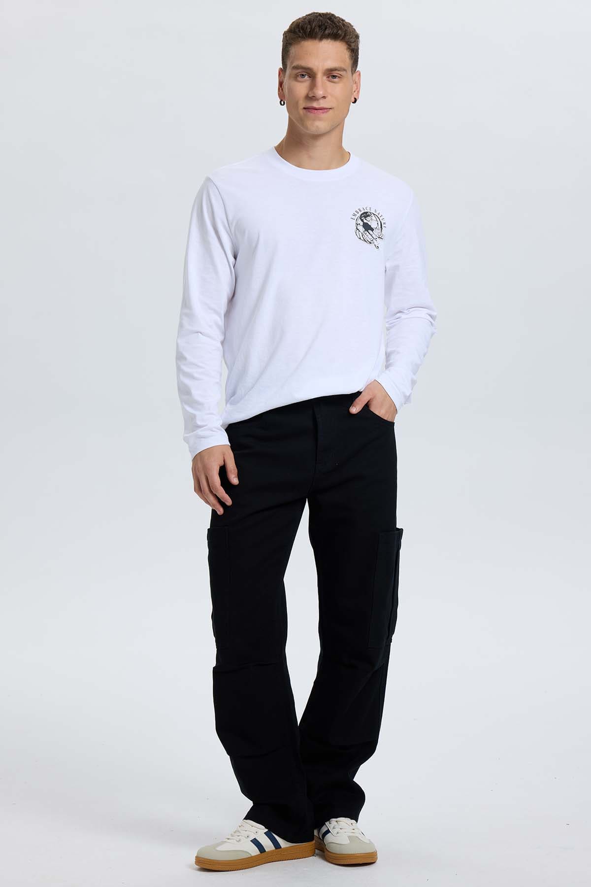 Jeans Hombre Calce Cargo Negro