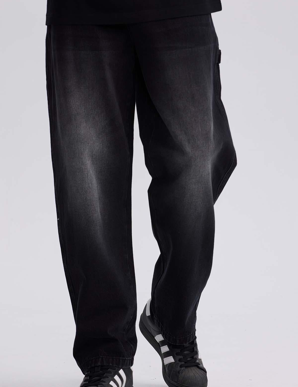 Jeans Hombre Baggy Focalizado Negro