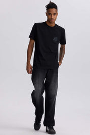 Jeans Hombre Baggy Focalizado Negro