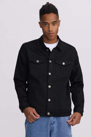 Chaqueta Hombre Costura Negro