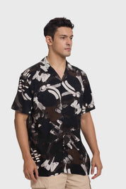 Camisa Hombre Print Negro