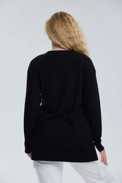 Polera Mujer Rib Negro