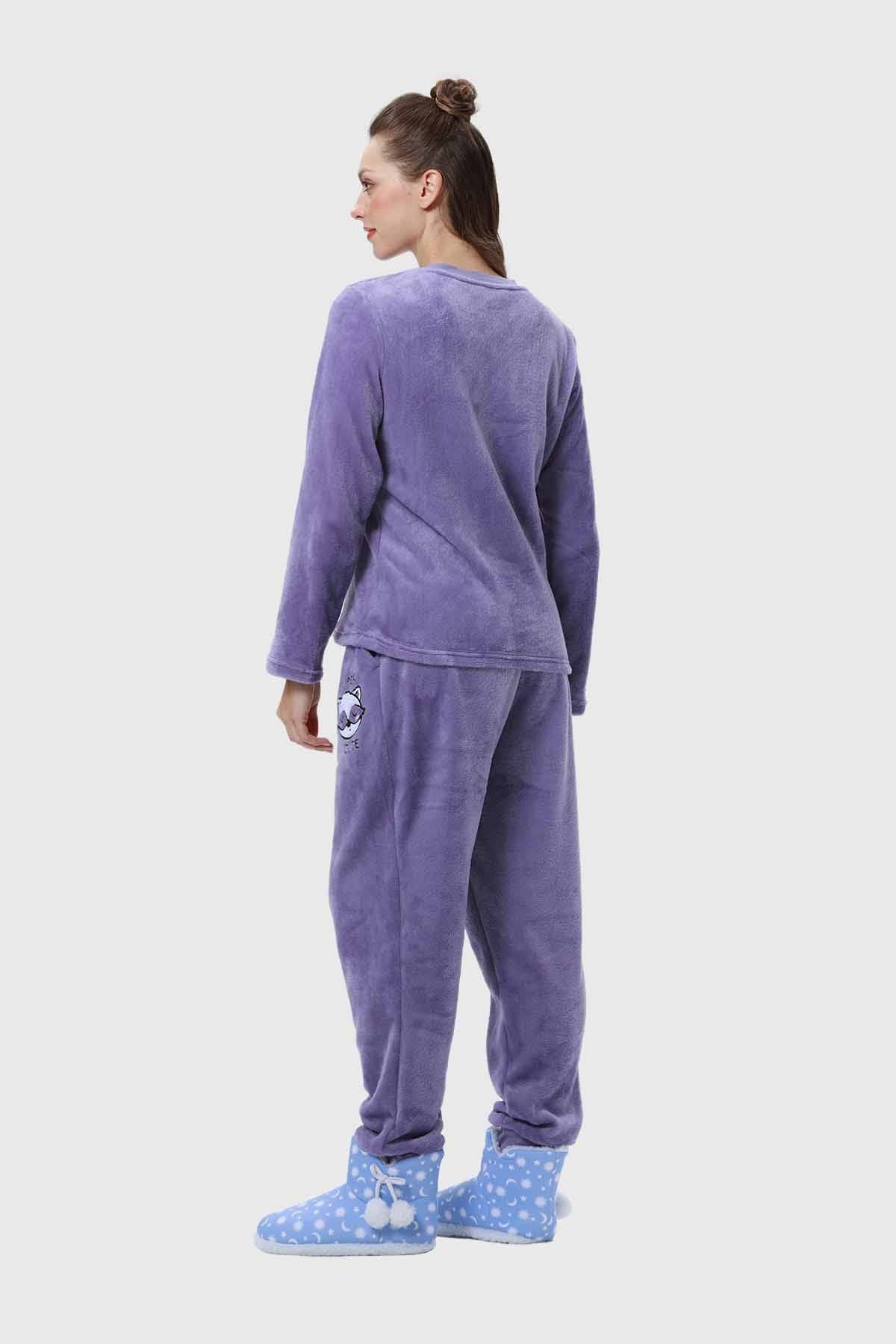 Pijama Mujer Polar Lila