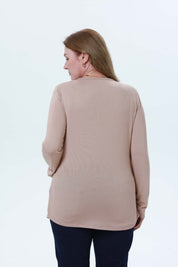 Sweater Mujer Estampado Beige
