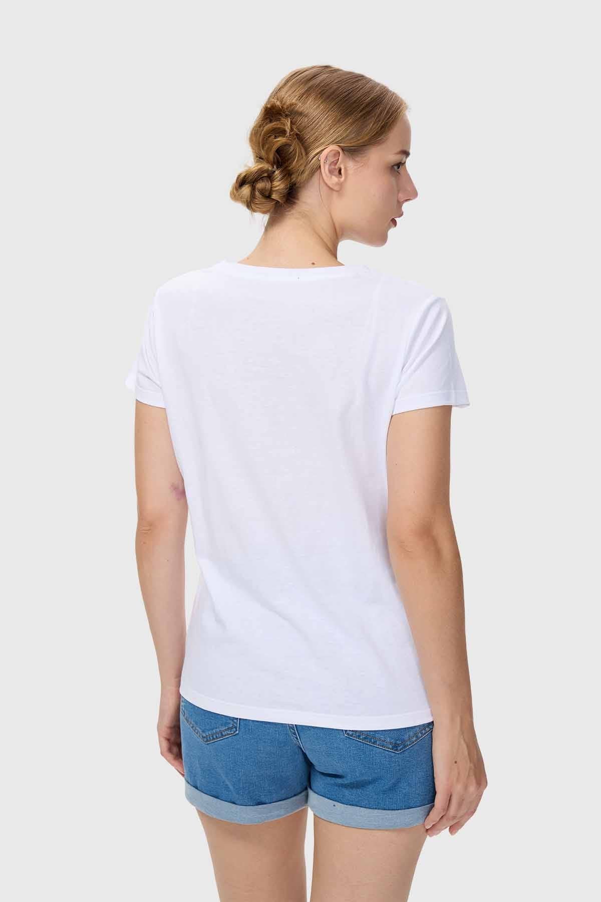Polera Mujer Básica Print Blanco