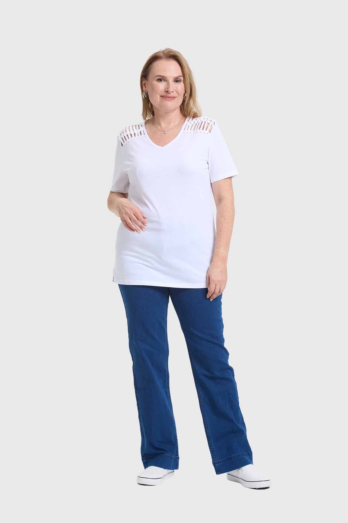 Polera Mujer Con Tachas Crudo