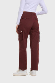 Pantalón Mujer Cargo Gabardina Café