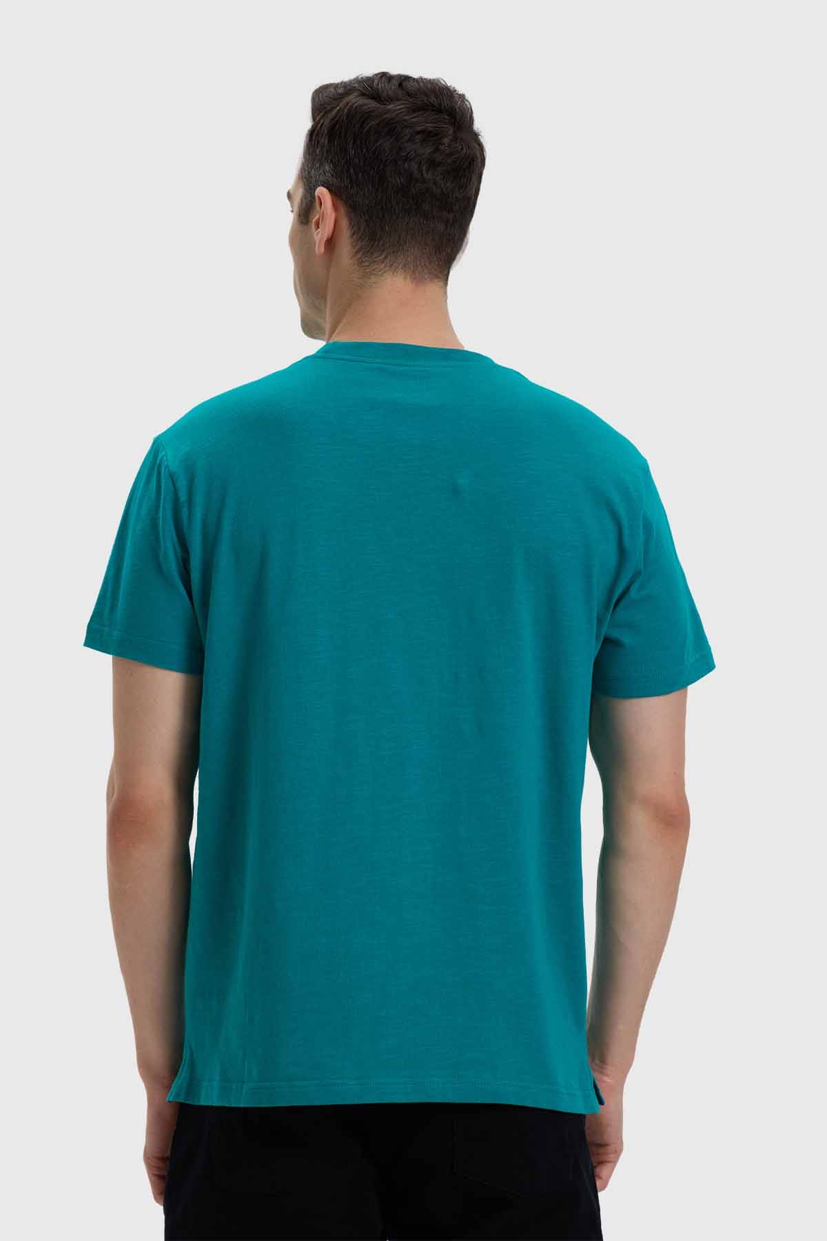 Polera Hombre Con Bolsillo Turquesa
