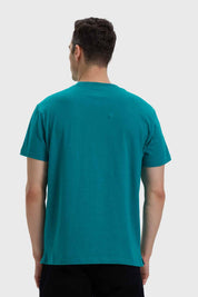 Polera Hombre Con Bolsillo Turquesa