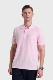 Polera Hombre Piqué Básica Rosado