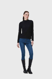 Sweater Mujer Con Textura Negro