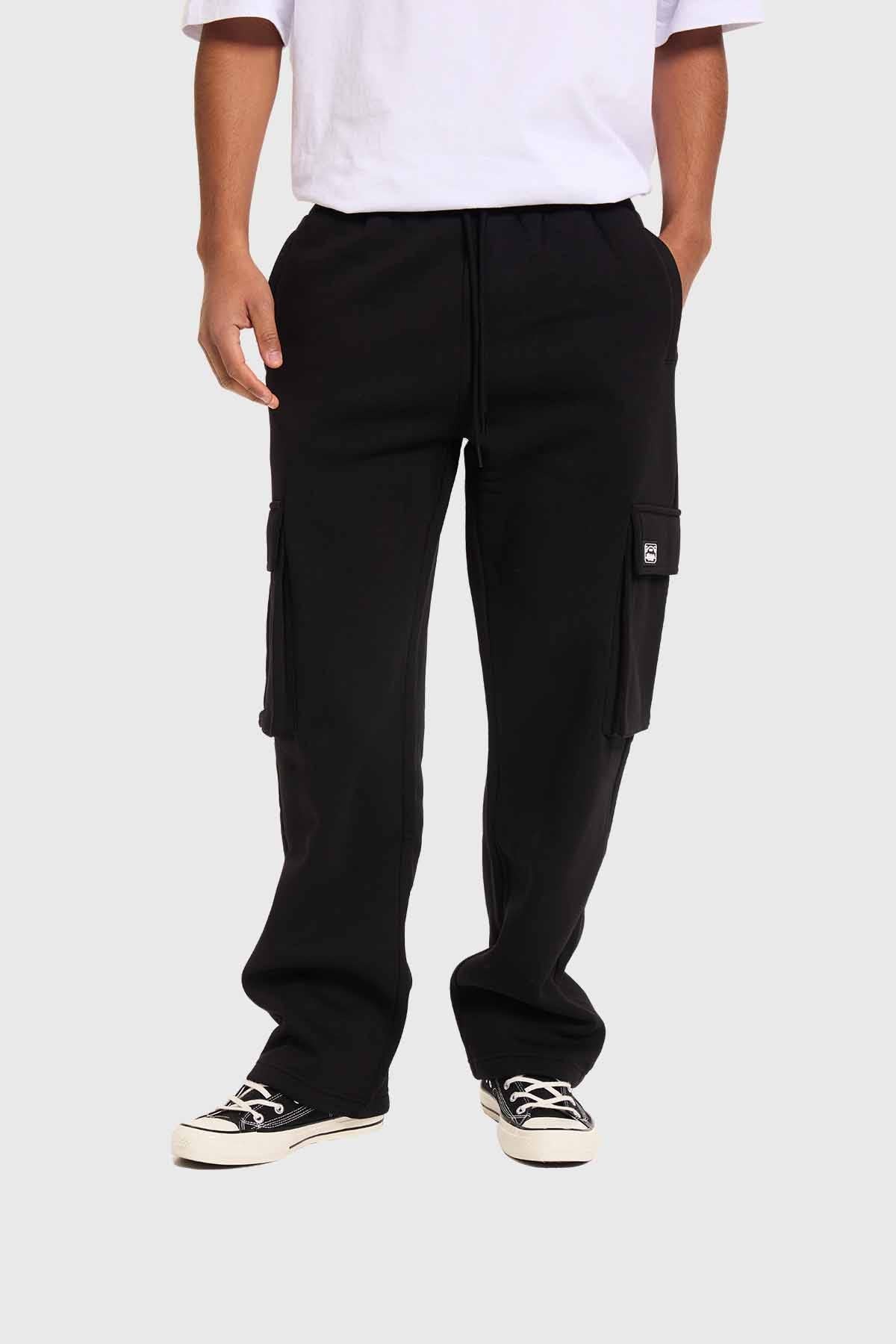 Pantalón Buzo Hombre Cargo Negro
