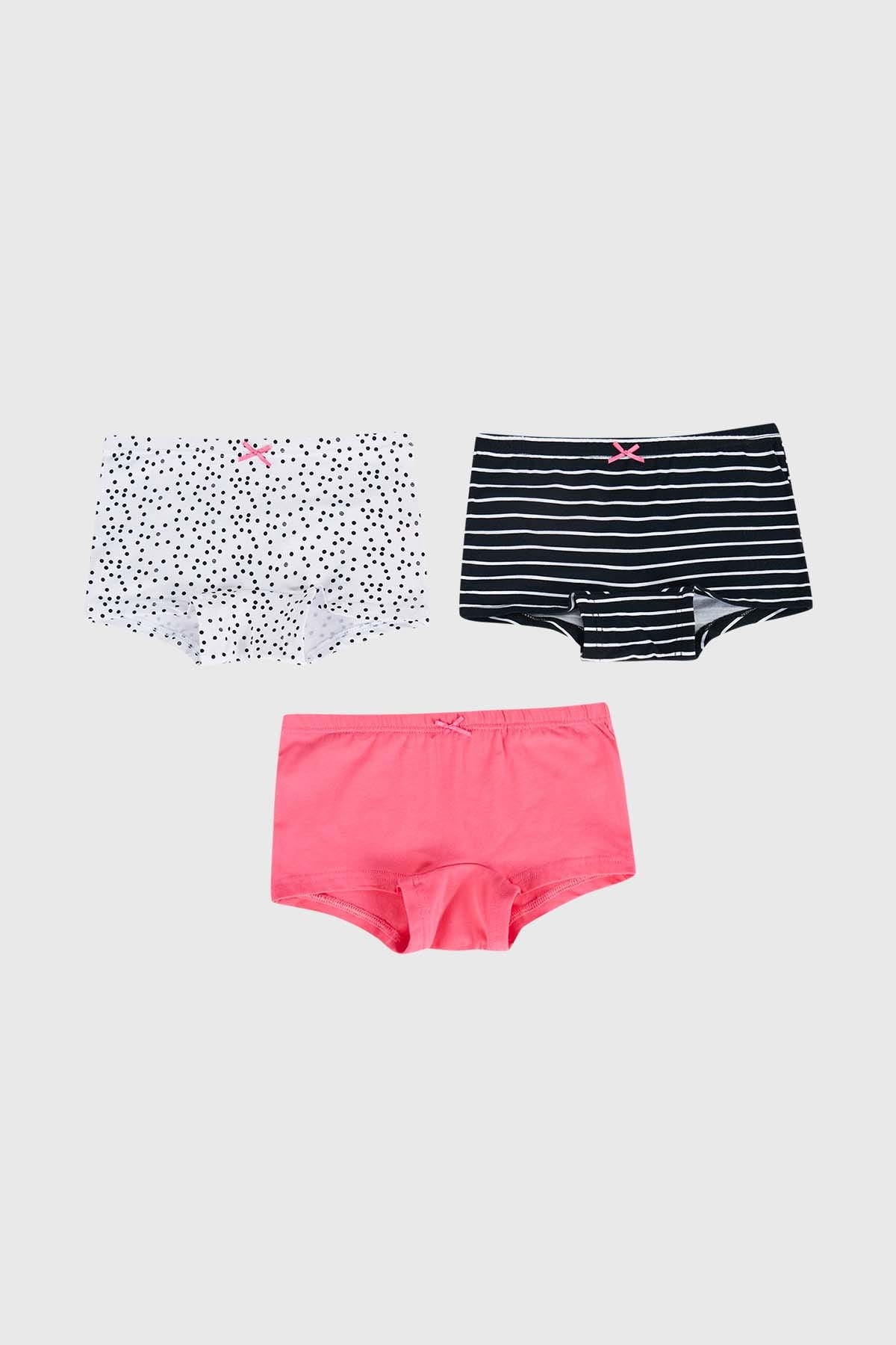 Calzón Niña Tripack Tipo Short Fucsia