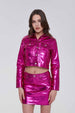 Chaqueta Mujer Brillante Fucsia