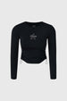 Polera Niña Rigido Strass Negro
