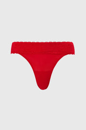 CALZÓN MUJER COLALESS CON ENCAJE PRETINA ROJO
