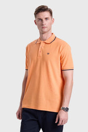 Polera Hombre Piqué Básica Naranjo