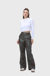 Pantalón Mujer Desgatado Negro