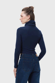 Polera Mujer Rib Azul