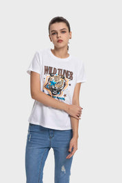 Polera Mujer Básica Print Blanco
