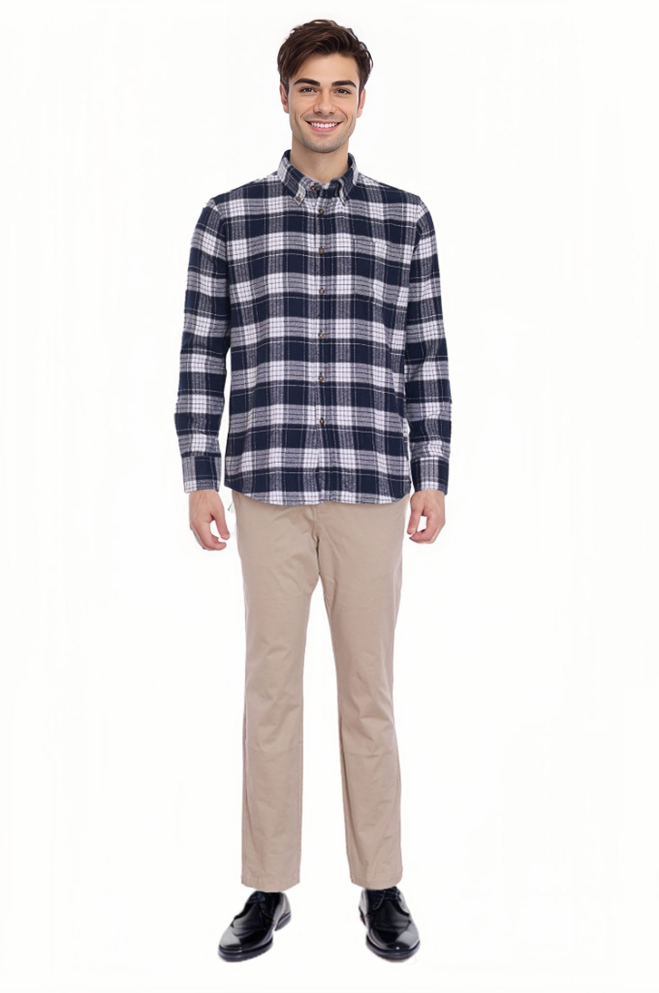 Camisa Hombre Franela Básica Azul