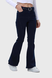 Jeans Mujer Flare Linea Curva Azul