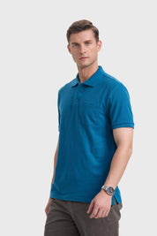 Polera Hombre Básica Piqué Petróleo