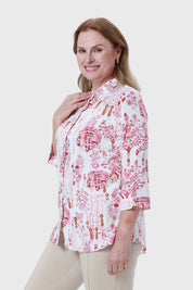 Blusa Mujer Abotonada Roll Up Crudo