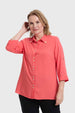 Blusa Mujer Abotonada Roll Up Coral