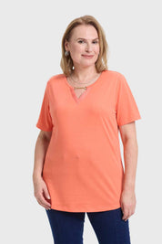 Polera Mujer Apertura Damasco
