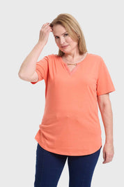 Polera Mujer Apertura Damasco