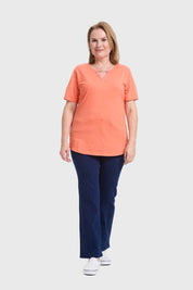 Polera Mujer Apertura Damasco