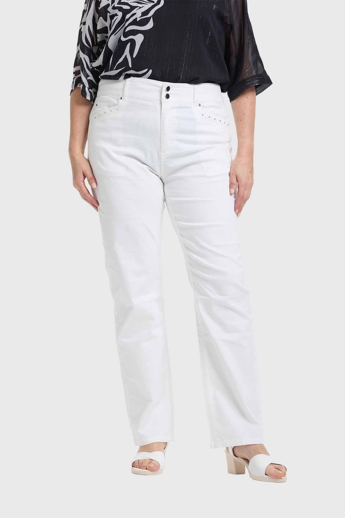 Pantalón Mujer Gabardina Crudo