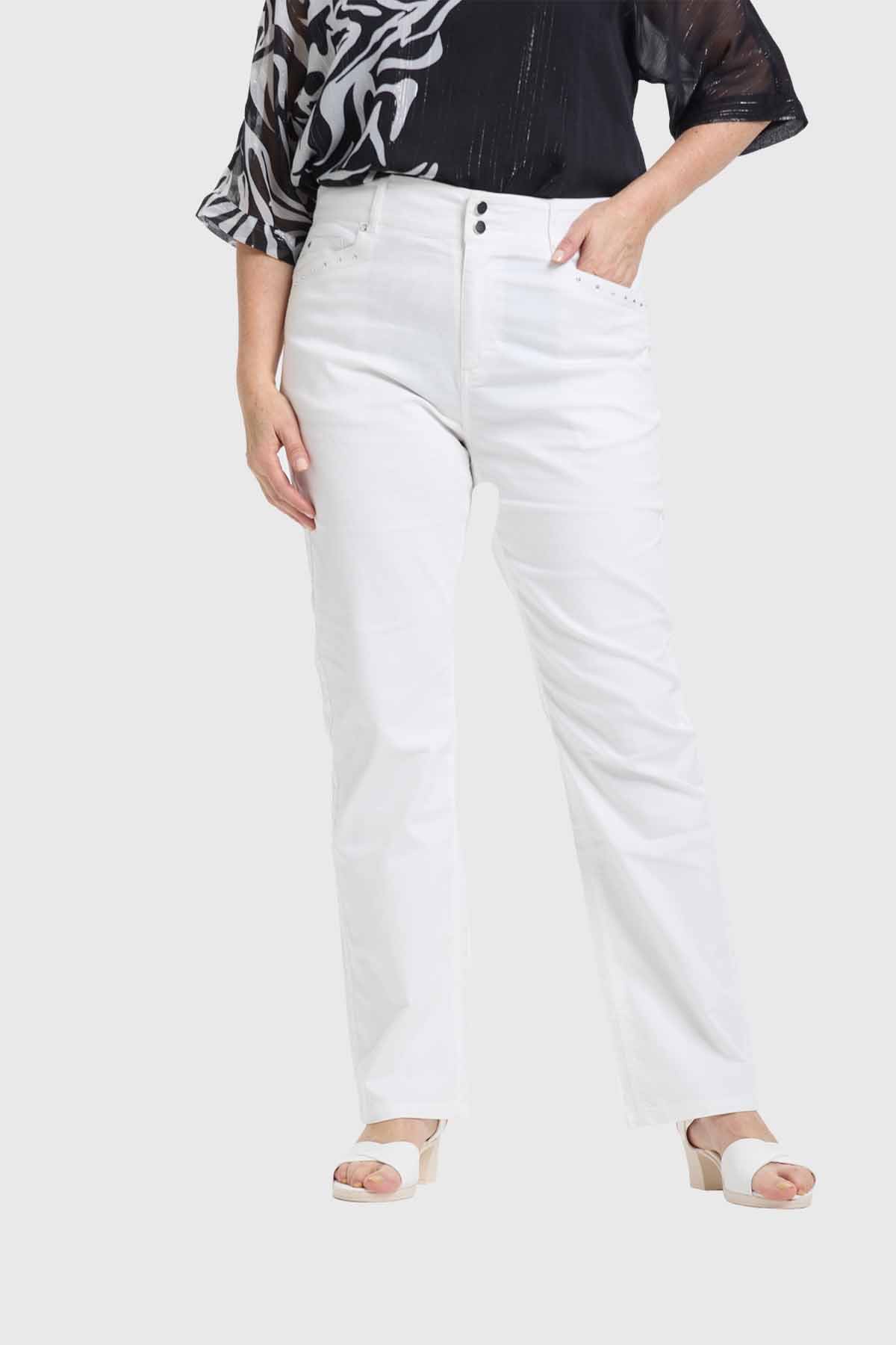 Pantalón Mujer Gabardina Crudo