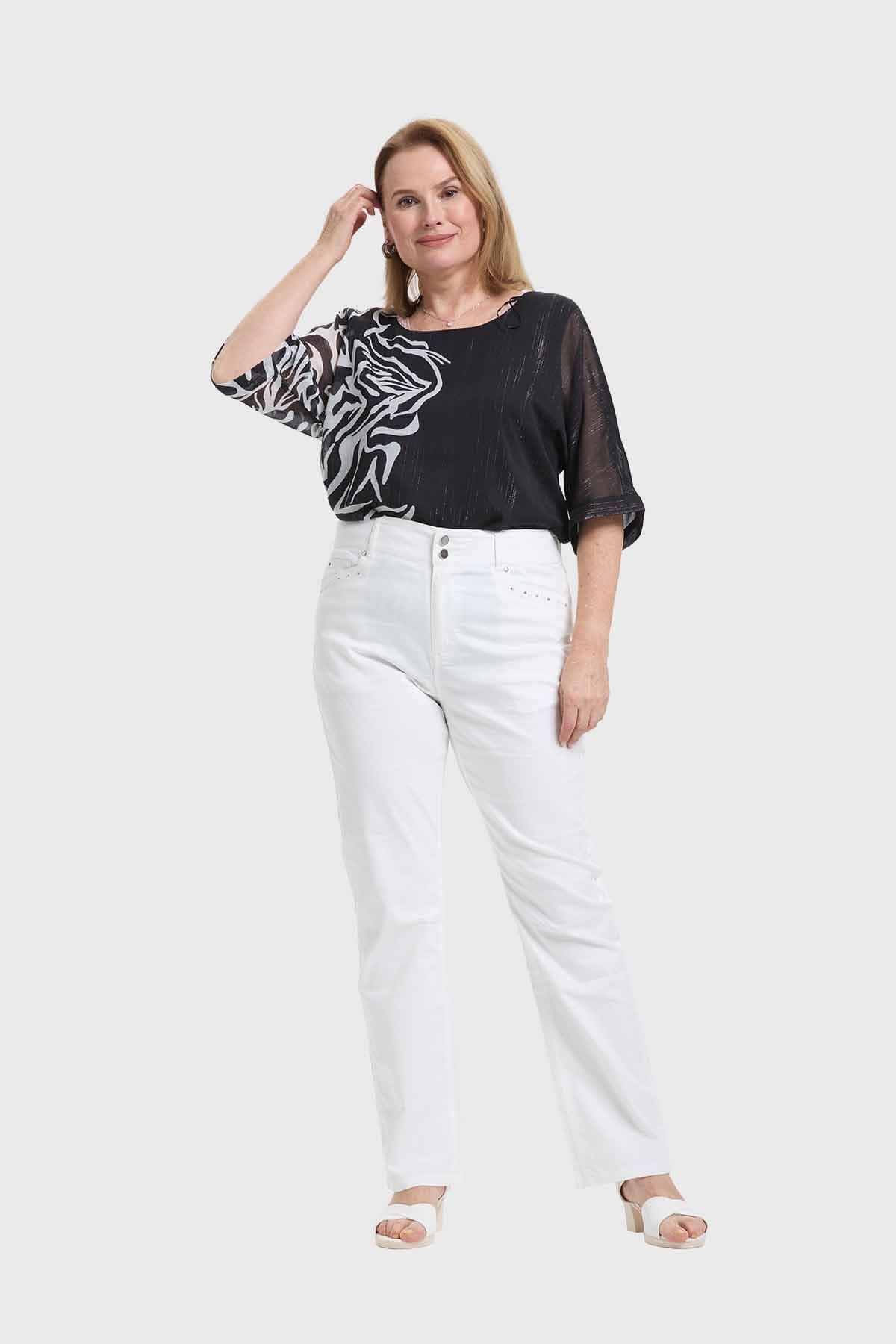 Pantalón Mujer Gabardina Crudo