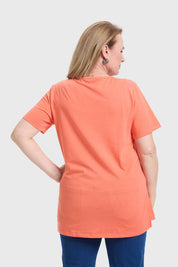 Polera Mujer Escote Recogido Damasco