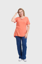 Polera Mujer Escote Recogido Damasco