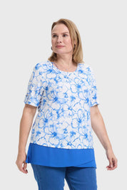 Polera Mujer Con Faldón Azul