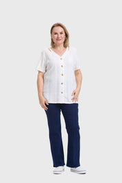 Polera Mujer Abotonada Crudo