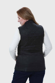 Parka Mujer Con Rombos Bolsillos Negro