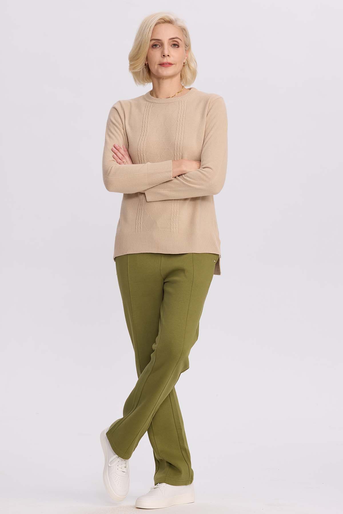 Pantalón Buzo Mujer Flare Clásico Verde