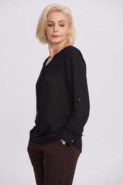 Blusa Mujer Crep Negro
