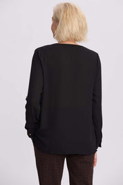 Blusa Mujer Crep Negro